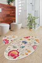 Vonios kilimėlių rinkinys Foutastic Arya Oval 359CHL2111, įvairių spalvų, 100 cm x 60 cm