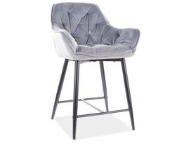 Cherry H-2 Velvet Bluvel 14, juoda/pilka, 42 cm x 56 cm x 86 cm
