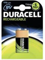 ikraunamos baterijos - Duracell Recharge Ultra 9V Block 170mAh - 1 nuotrauka