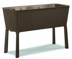 viskis - Gėlių vazonas Keter Easy Grow Rattan Waves 17194592, plastikinis, 114 cm x 49 cm, rudas - 1 nuotrauka