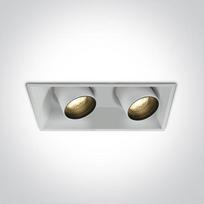 lauko ileidziami sviestuvai - 2x11W LED įleidžiamas pakreipiamas šviestuvas, baltas, 3000K - 1 nuotrauka