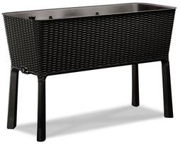 viskis - Gėlių vazonas Keter Easy Grow Rattan Waves 17194592, plastikinis, 114 cm x 49 cm, rudas - 2 nuotrauka