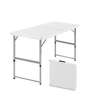 kempas kempas - Turistinis stalas Outliner NHT7008, baltas/sidabro, 120 x 60 x 40 - 70 cm - 1 nuotrauka