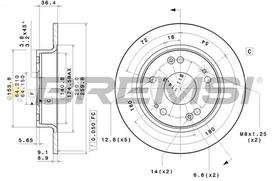 Stabdžių diskas BREMSI CD7558S