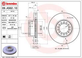 Stabdžių diskas BREMBO 09.A562.10