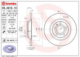 Stabdžių diskas BREMBO 08.A816.10