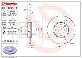 Stabdžių diskas BREMBO 09.E032.11