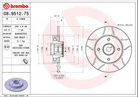 Stabdžių diskas BREMBO 08.9512.75