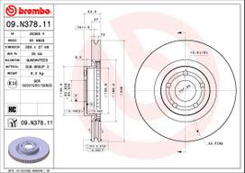 Stabdžių diskas BREMBO 09.N378.11