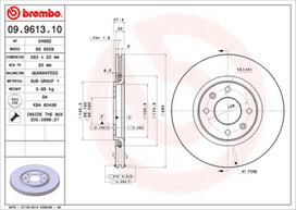 Stabdžių diskas BREMBO 09.9613.10