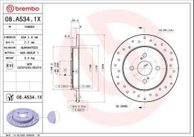 Stabdžių diskas BREMBO 08.A534.1X