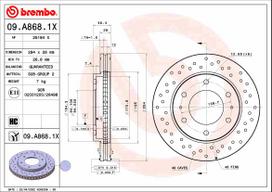 Stabdžių diskas BREMBO 09.A868.1X