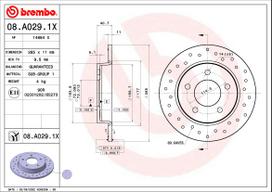 Stabdžių diskas BREMBO 08.A029.1X