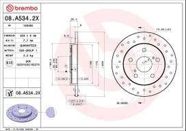Stabdžių diskas BREMBO 08.A534.2X