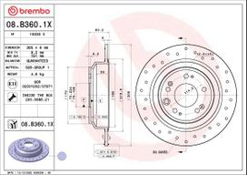 Stabdžių diskas BREMBO 08.B360.1X