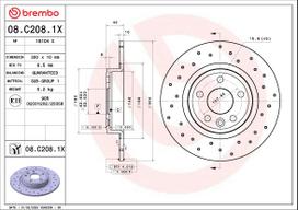Stabdžių diskas BREMBO 08.C208.1X