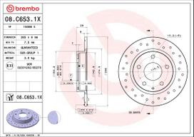 Stabdžių diskas BREMBO 08.C653.1X