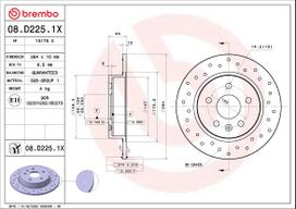 Stabdžių diskas BREMBO 08.D225.1X