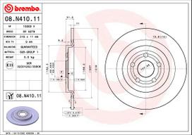 Stabdžių diskas BREMBO 08.N410.11