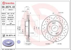 Stabdžių diskas BREMBO 09.9574.4X