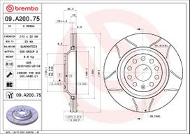 Stabdžių diskas BREMBO 09.A200.75