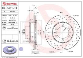 Stabdžių diskas BREMBO 09.B461.1X