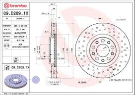 Stabdžių diskas BREMBO 09.D209.1X