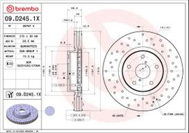 Stabdžių diskas BREMBO 09.D245.1X