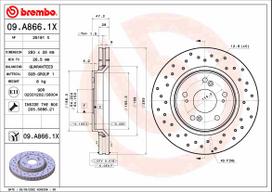 Stabdžių diskas BREMBO 09.A866.1X