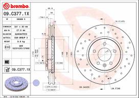 Stabdžių diskas BREMBO 09.C377.1X
