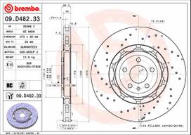 Stabdžių diskas BREMBO 09.D482.33
