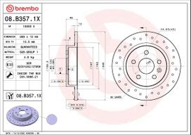 Stabdžių diskas BREMBO 08.B357.1X