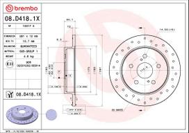 Stabdžių diskas BREMBO 08.D418.1X