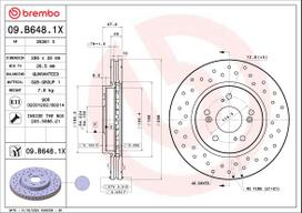 Stabdžių diskas BREMBO 09.B648.1X