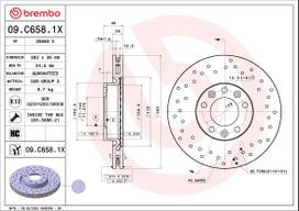 Stabdžių diskas BREMBO 09.C658.1X