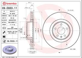 Stabdžių diskas BREMBO 09.E833.11