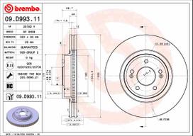 Stabdžių diskas BREMBO 09.D993.11