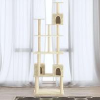 vidaXL Draskyklė katėms su stovais iš sizalio, kreminės spalvos, 188cm