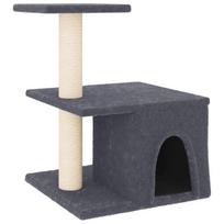 Draskyklė katėms su stovais iš sizalio vidaXL, tamsiai pilka, 48cm