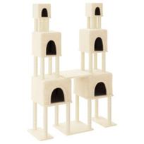 Draskyklė katėms su stovais vidaXL, smėlinė, 199cm