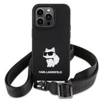 iphone 13 telefono deklas karl lagerfeld - Karl Lagerfeld "Crossbody Silicone Choupette Case iPhone 15" Black - 1 nuotrauka