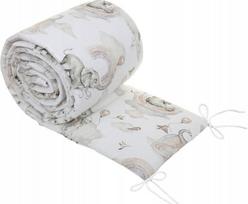Minkšta kūdikio lovytės apsauga Babymam Drambliukas, 360x30 cm, ruda/balta