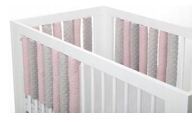 Minkšta kūdikio lovytės apsauga Babymam, 33x16 cm, pink/gray