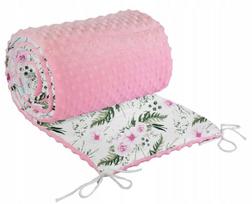 Minkšta kūdikio lovytės apsauga Babymam 180x30, rožinė/balta