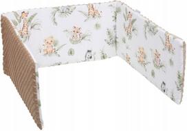 Minkšta kūdikio lovytės apsauga Babymam 180x30, ruda/balta