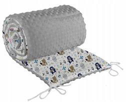 Minkšta kūdikio lovytės apsauga Babymam 180x30, pilka/balta