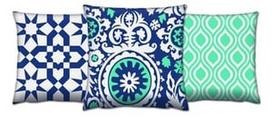 Dekoratyvinė pagalvėlė Mioli Decor Set, mėlyna/žalia/įvairių spalvų, 43 cm x 43 cm, 3 vnt.
