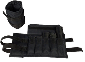 Reguliuojami rankų ir kojų svoriai SANRO 2x1kg su velcro užsegimu juodi