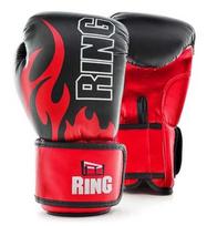 Bokso pirštinės Ring Sport Fire 517961, juoda/raudona, 10 oz