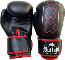 "Buffalo Outrage" bokso pirštinės juodos ir raudonos spalvos 10oz